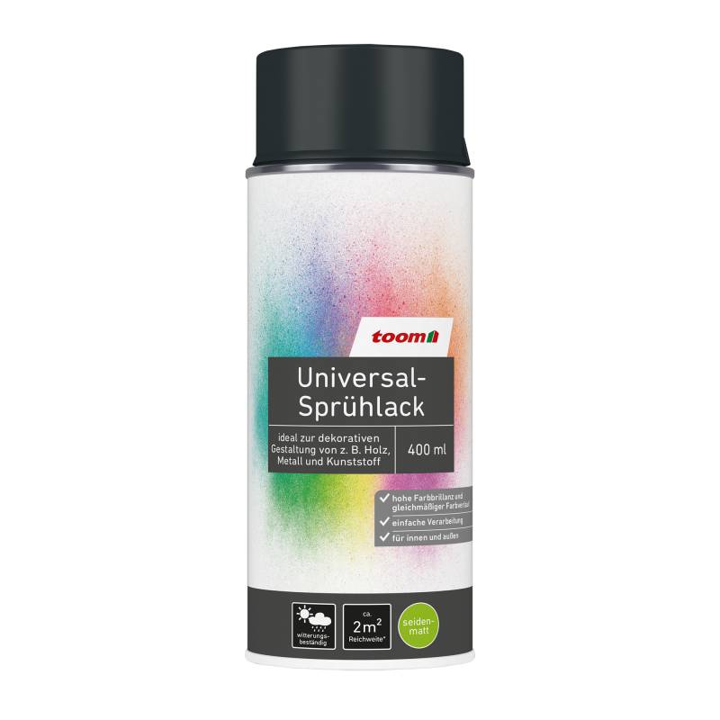 toom Universal-Sprühlack 'Mitternacht' tiefschwarz seidenmatt 400 ml von toom