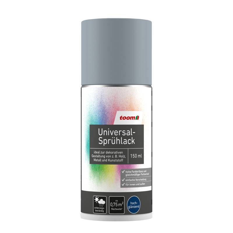 toom Universal-Sprühlack 'Stadtgeflüster' silbergrau glänzend 150 ml toom Universal-Sprühlack 'Stadtgeflüster' silbergrau glänzend 150 ml von toom