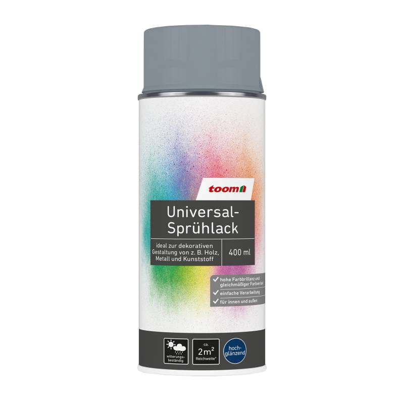toom Universal-Sprühlack 'Stadtgeflüster' silbergrau glänzend 400 ml toom Universal-Sprühlack 'Stadtgeflüster' silbergrau glänzend 400 ml von toom