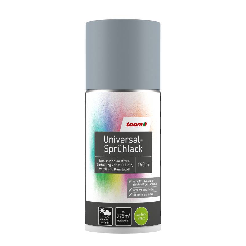 toom Universal-Sprühlack 'Stadtgeflüster' silbergrau seidenmatt 150 ml toom Universal-Sprühlack 'Stadtgeflüster' silbergrau seidenmatt 150 ml von toom