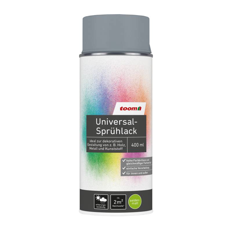 toom Universal-Sprühlack 'Stadtgeflüster' silbergrau seidenmatt 400 ml toom Universal-Sprühlack 'Stadtgeflüster' silbergrau seidenmatt 400 ml von toom