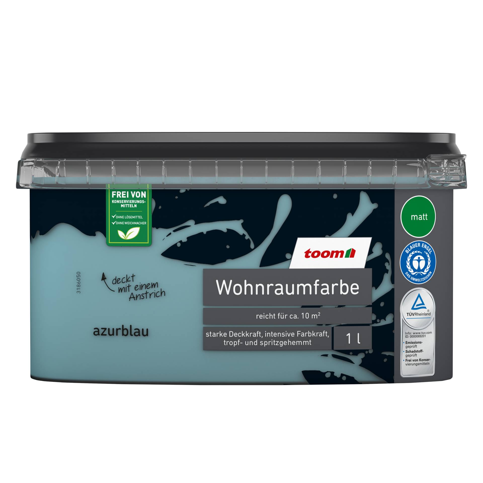 toom Wohnraumfarbe azurblau matt 1 l von toom