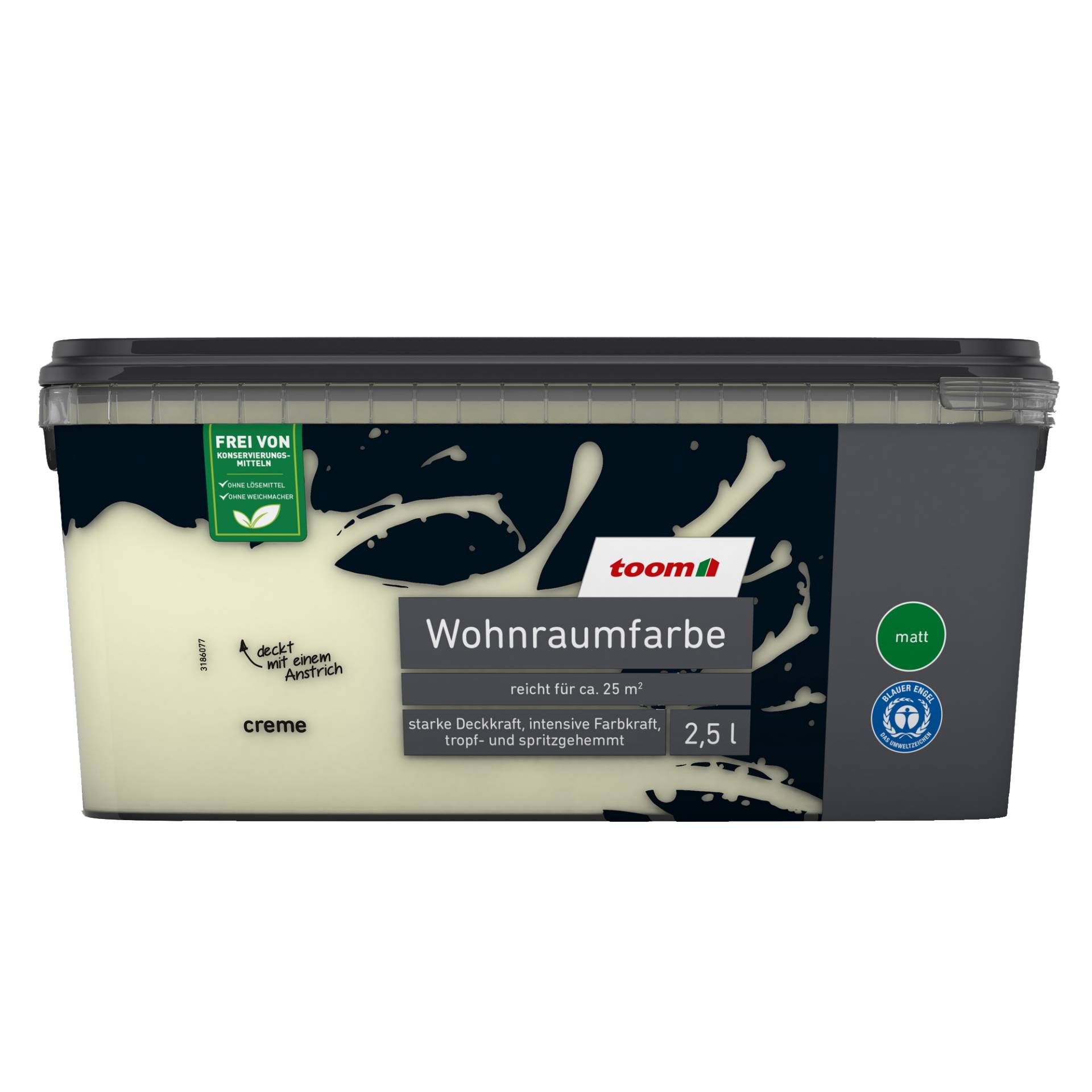 toom Wohnraumfarbe 'Creme' konservierungsmittelfrei matt 2,5 l toom Wohnraumfarbe 'Creme' konservierungsmittelfrei matt 2,5 l von toom