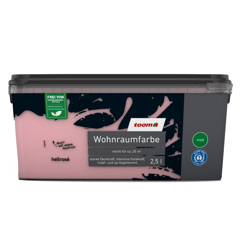 toom Wohnraumfarbe hellrosa matt 2,5 l von toom