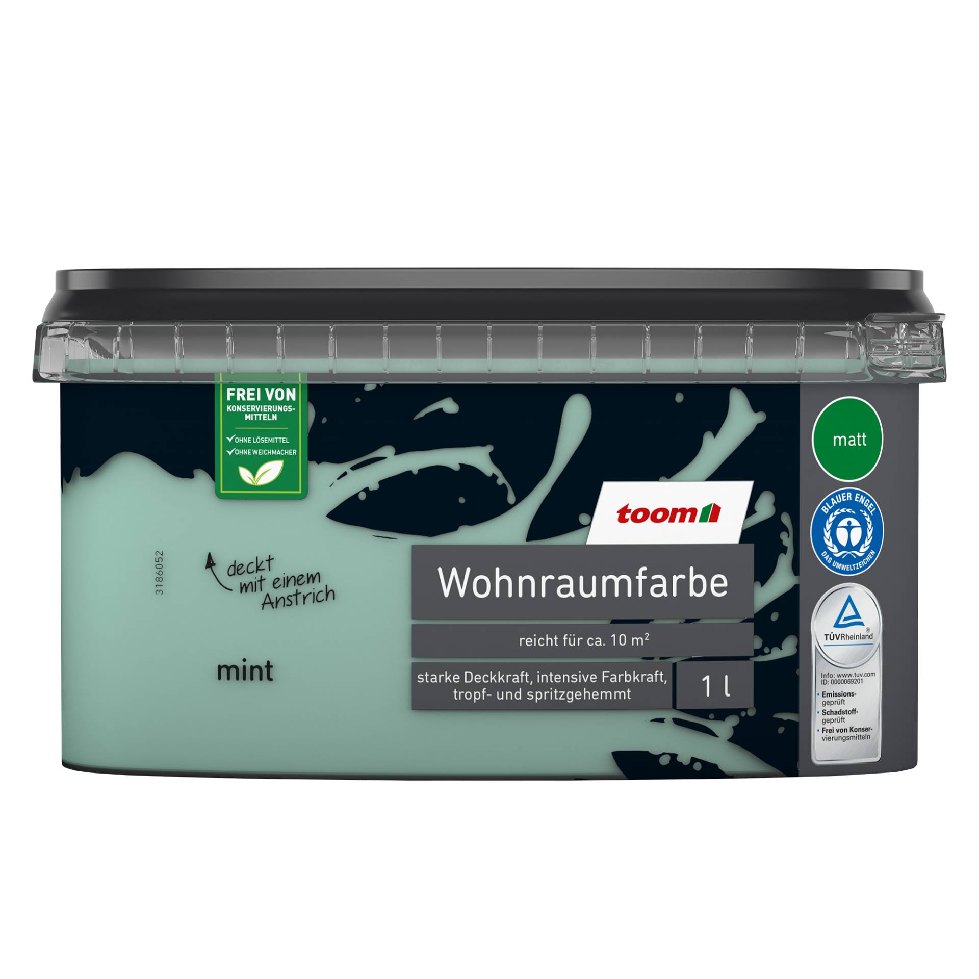 toom Wohnraumfarbe 'Mint' konservierungsmittelfrei matt 1 l toom Wohnraumfarbe 'Mint' konservierungsmittelfrei matt 1 l von toom