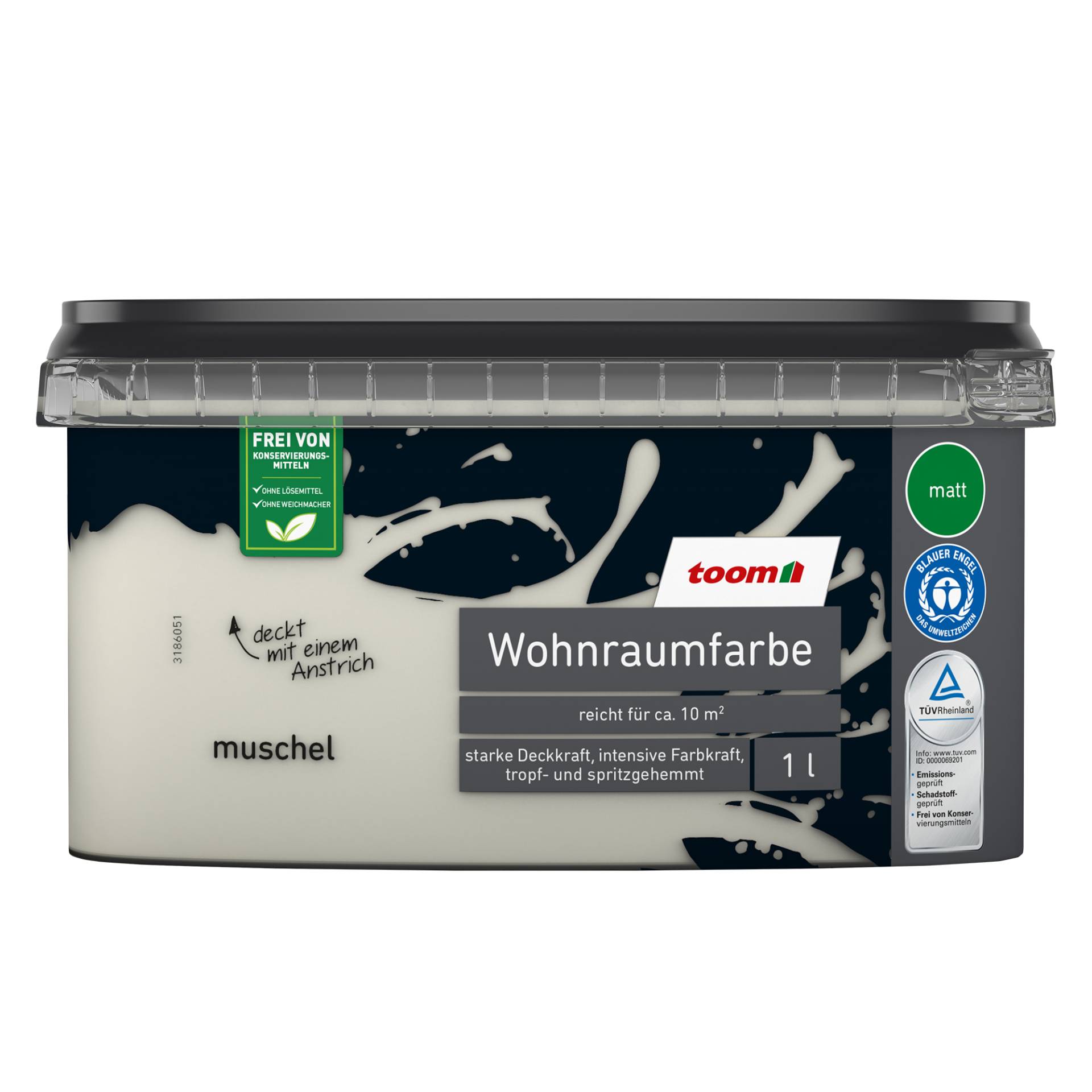 toom Wohnraumfarbe 'Muschel' hellbeige matt 1 l von toom