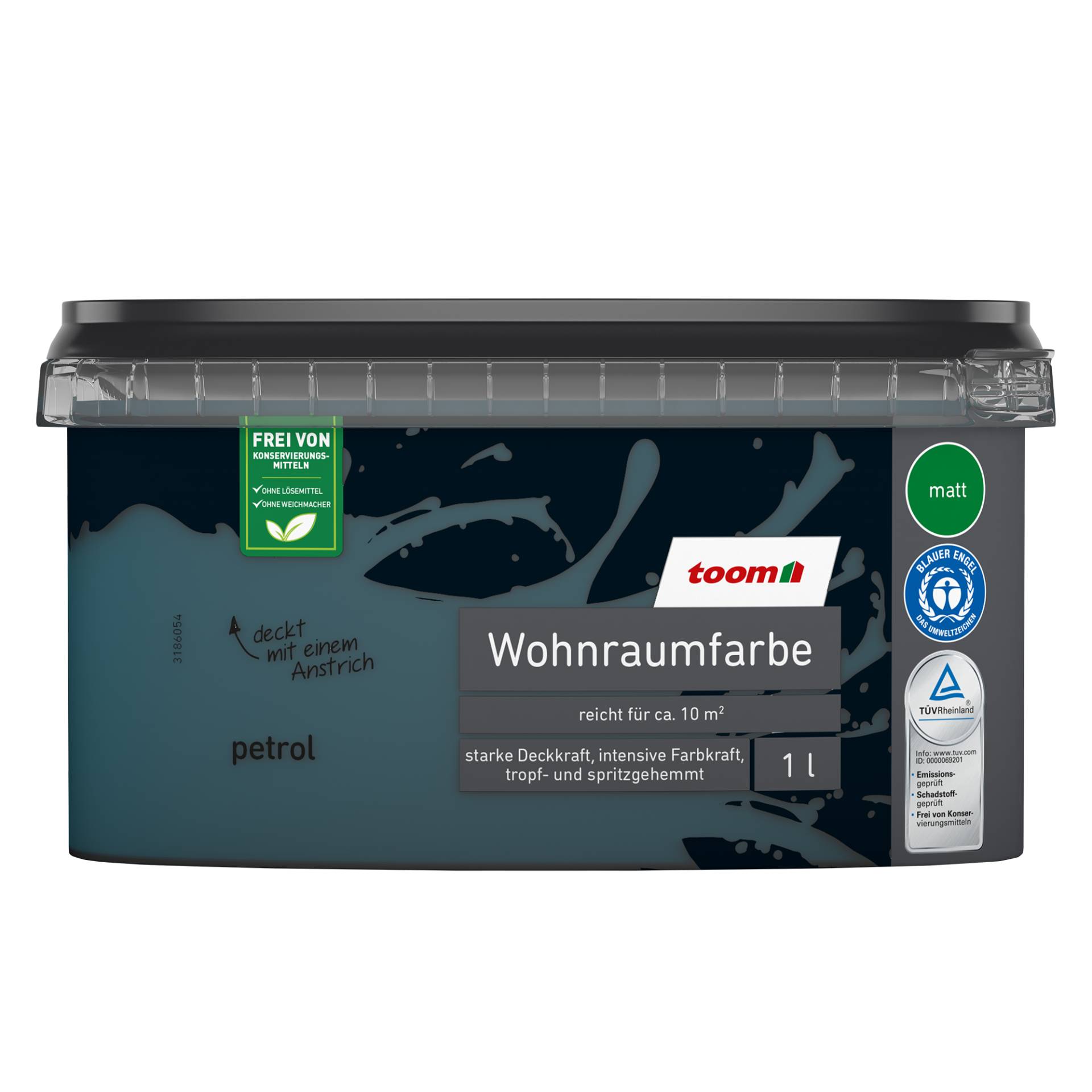 toom Wohnraumfarbe petrolfarben matt 1 l von toom