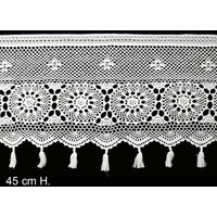 Häkelgardine, Scheibengardine.panneaux, Weiss, 45 X von topangebote