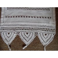 Scheibengardine, Panneaux, Weiss Mit Häkelhohlsaum, 30 X 60 cm von topangebote