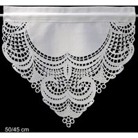 Scheibengardine, Weiss , Mit Durchbruchmuster, Unten Spitz, 50 X 45, Neu Scheibengardine, Weiss , Mit Durchbruchmuster, Unten Spitz, 50 X 45, Neu von topangebote