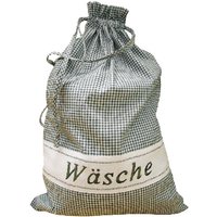 Wäschesack, Grün-Weiss-Kariert, Bestickt, Neu von topangebote