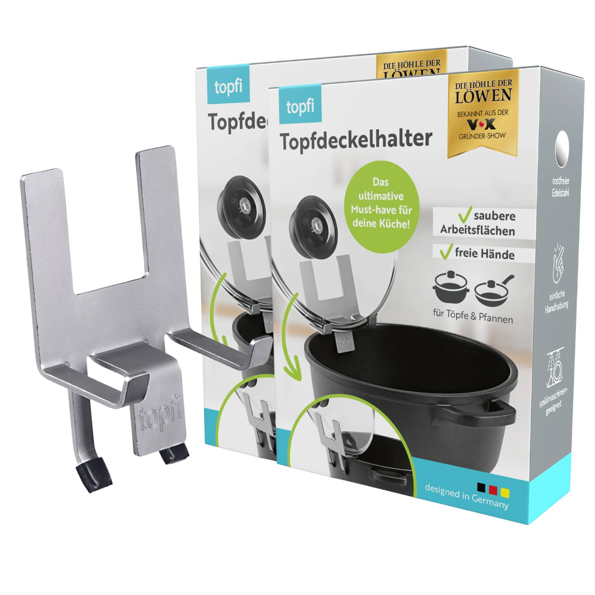 Topfdeckelhalter für Töpfe & Pfannen - 2er-Set von topfi