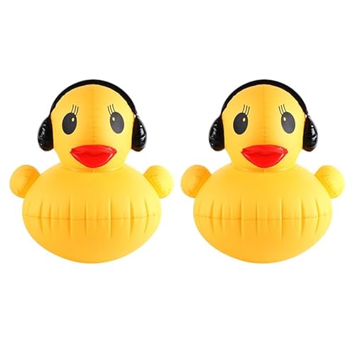 topool Aufblasbare Solarleuchte Ente für Schwimmbecken, Wasserösen und Garten, Schwimmende LED Lampe IP68, Dekorative Solarleuchte mit Automatikleuchtung (2, Yellow) von topool
