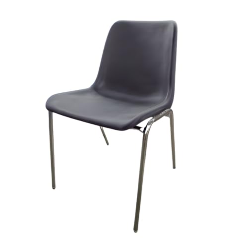 Besucherstuhl MEE215, Wartezimmerstuhl, Kunststoffstuhl, Konferenzstuhl, Stapelbarer und leichter Stuhl, Leicht zu reinigen Platzsparender Stuhl (Antrazit) von topsit