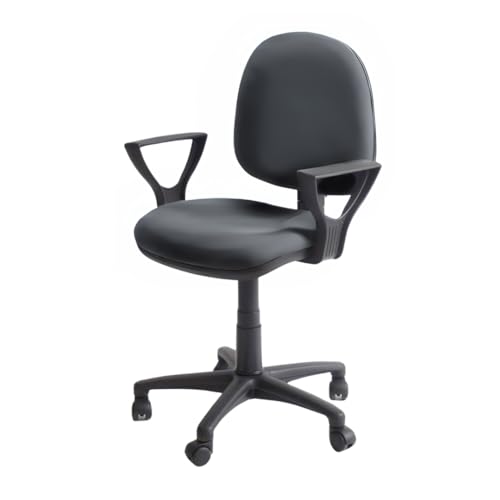 T10 Bürostuhl, Stuhl mit Armlehnen für Home Office, höhenverstellbarer Stuhl, verstellbare Rückenlehne, gepolsterter Sitz und Rückenlehne, Schreibtischstuhl, ergonomischer Stuhl (Anthrazit) von topsit