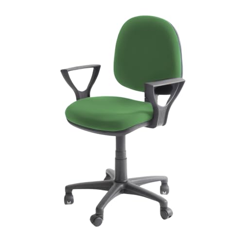 T10 Bürostuhl, Stuhl mit Armlehnen für Home Office, höhenverstellbarer Stuhl, verstellbare Rückenlehne, gepolsterter Sitz und Rückenlehne, Schreibtischstuhl, ergonomischer Stuhl (Grün) von topsit