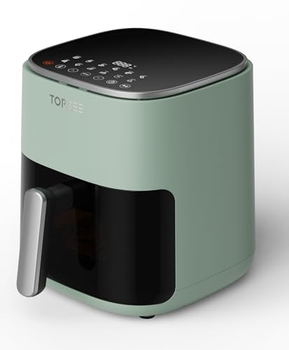Air Fryer 12-in-1, 5.5-Qt Compact for 2-4 people, Little to No Oil, Nonstick Dishwasher Safe Frying Baskets, Light Green von topzee