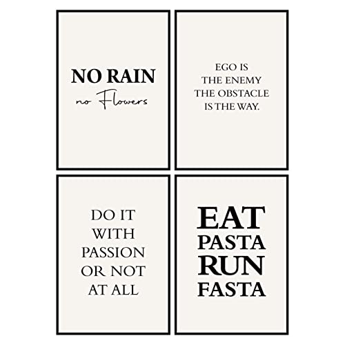 Posterset - 4 Poster DIN A4 schwarz weiß Motivation - Affirmationen Schlafzimmer Küche Wandbild Wanddeko Poster Set ohne Rahmen Affirmationsbilder Inspiration 3 von tosami