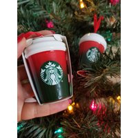 starbucks Mini Keramik Weihnachtsbaum Ornament Feiertage Kaffeetasse Rot Grün von totalconnection