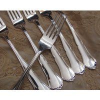 Chippendale Muster - 6 Antike Silber Teller Gabeln Kultakeskus Finland Chippendale Muster - 6 Antike Silber Teller Gabeln Kultakeskus Finland von totalvintage