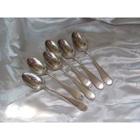 Frühes Jahrhundert Muster Antikes Silberbesteck - 6 Silberne Teller Teelöffel // 1847 Rogers Viele Weitere Zur Auswahl in Meinem Shop von totalvintage