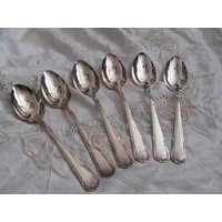 Prata Wolfe Löffel Vintage Silber Teller Große Servierlöffel 6Er Set - Wolf Selten Prata Wolfe Löffel Vintage Silber Teller Große Servierlöffel 6Er Set - Wolf Selten von totalvintage
