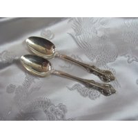 Set Von 2 Kleinen Silber Teller Mokka Löffel - Orleans Muster 1965 // Vintage Silverware Besteck von totalvintage