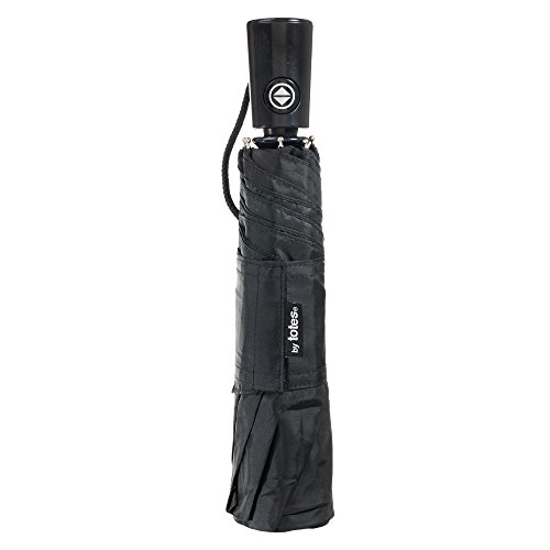 totes Automatisches Öffnen und Schließen, wasserabweisend, Reise-Regenschirm, zusammenklappbar, Basic Black – NeverWet Technologie von totes