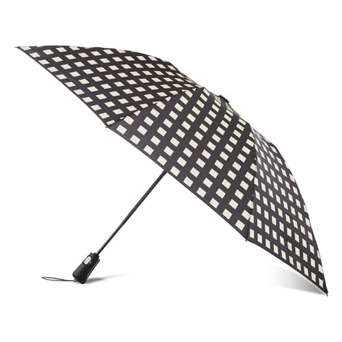 totes Faltbarer Inbrella mit automatischem Öffnen und Schließen und kompaktem, winddichtem Design, Schwarz, 43" Canopy von totes