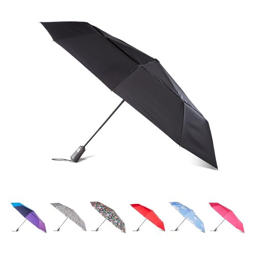 totes Faltbarer Regenschirm für Herren und Damen, mit automatischem Öffnen und Schließen, winddichter Sonnenschutz, Schwarz, 55" Canopy, Transparenter Regenschirm von totes