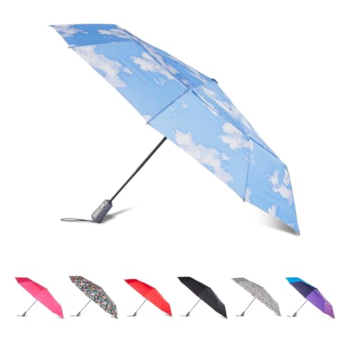 totes Faltbarer Regenschirm für Herren und Damen, mit automatischem Öffnen und Schließen, winddichter Sonnenschutz, Wolken, 47" Canopy von totes