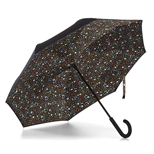 totes Inbrella Klappbarer Regenschirm, Große Regentropfen Blau und Marineblau - ECO, Einheitsgröße, InBrella Regenschirm mit J-Haken, wind- und regenfest von totes