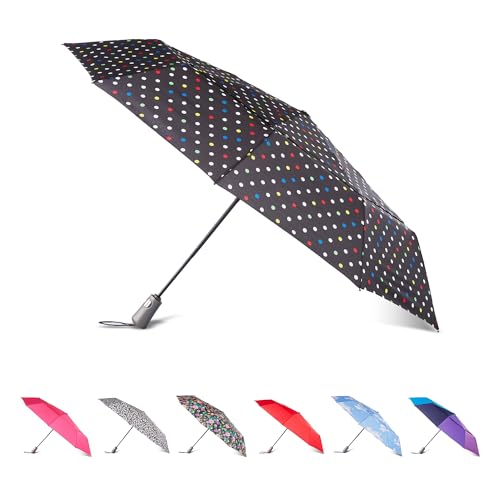 totes Recycelter großer InBrella Reverse Close Faltschirm mit automatischer Öffnung/Schließ-Technologie, Schwarz, 47" Canopy, Transparenter Regenschirm von totes