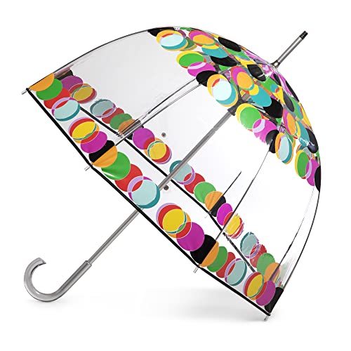 totes Regenschirm für Erwachsene und Kinder, transparent, mit Kuppeldach, leichtes Design, Wind- und Regenschutz, mehrfarbige Punkte, Erwachsene – 129,5 cm, Mehrfarbige Punkte, Adult - 51", von totes