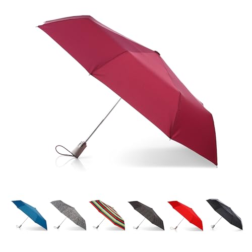 totes Titan Tragbarer Reiseschirm - Winddicht, Wasserdicht, Stark, Kompakter Regenschirm - Perfekt für Auto, Rucksack und Unterwegs, wild rose, Einheitsgröße, Titan Großer Regenschirm mit von totes