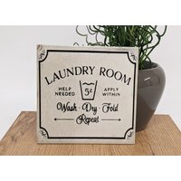 Laundry Große Vintage Fliese/Retro Kachel/ Untersetzer 15x15cm Waschküche von toultime