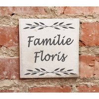 Vintage Fliese 15x15cm Haus-/Wohnungsschild Dein Motiv von toultime