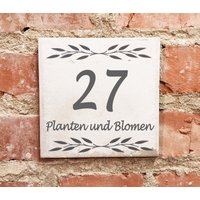Vintage Fliese 15x15cm Haus-/Wohnungsschild Dein Motiv von toultime