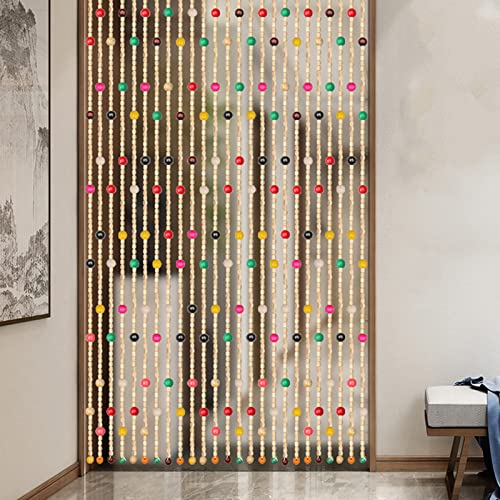 Hölzern Perlenvorhang,Bambus Türvorhang Bambusvorhang, Hängender Teilervorhang Schnur Türvorhänge Panel,Schnur Panel,Dekovorhang Fadenvorhang,für Schlafzimmer,Anpassbar (31 strands (60x240cm)) von tow000ack