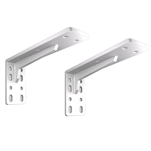 tow000ack 2 Stück Regalwinkel,Regalhalterung Schwerlastträger Regalträger Metall Schwimmende Regalhalter L-förmige 90 Grad Recht Winklige Halterung für Wandhalterung,mit Schrauben,Weiß (350mm) von tow000ack