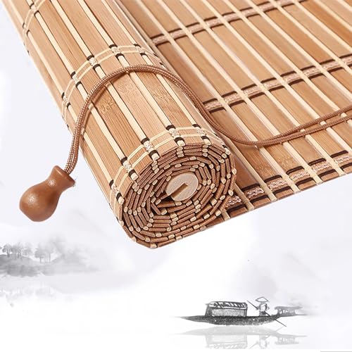 tow000ack Bambus Raffrollo Bambusrollo Verdunkelungsrollo Sonnenschutz Sichtschutz Rollo für Fenster und Türen,Natur,Jalousien aus Holz,Blickdicht,Anpassbar,Breite x Höhe (80cm x 260cm) von tow000ack