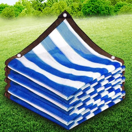 tow000ack Gewächshäuser Schattennetz mit Ösen,Blau-Weiß 90% UV-Beständiges Schattierungsnetz,Polyethylen Schattentuch,für Garten Pflanze Außen Hof Terrassenüberdachung,Anpassbar (300cm x 1200cm) von tow000ack