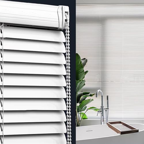 tow000ack Jalousie Aluminiumjalousie,Weiß 25mm Alu Lamellen,Lichtfilternde Fensterjalousie,Sichtschutz,Jalousette Horizontale für Tür Fenster Innen Außen,Anpassbar,Breite × Höhe (155cm x 290cm) von tow000ack
