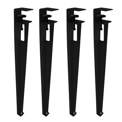 tow000ack Metall Tischbeine DIY Möbelfüße F-Form Tisch Klemmbeine,Couchtisch,Konsolenfüße mit Verstellbaren Bodenschonern für Runden oder Quadratischen Tisch,Kein Stanzen,4 Stück (76cm(30in),Black) von tow000ack