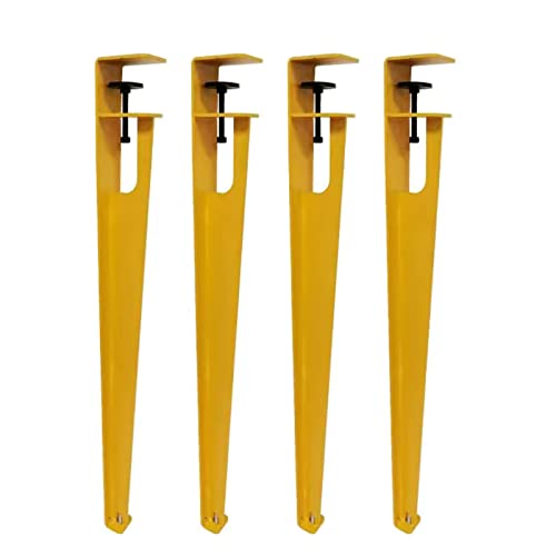 tow000ack Metall Tischbeine DIY Möbelfüße F-Form Tisch Klemmbeine,Couchtisch,Konsolenfüße mit Verstellbaren Bodenschonern für Runden oder Quadratischen Tisch,Kein Stanzen,4 Stück (76cm(30in),Yellow) von tow000ack