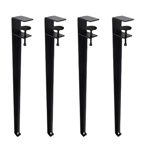 tow000ack Metall Tischbeine DIY Möbelfüße F-Form Tisch Klemmbeine,Couchtisch,Konsolenfüße mit Verstellbaren Bodenschonern für Runden oder Quadratischen Tisch,Kein Stanzen,4 Stück (71cm(28in),Black) von tow000ack