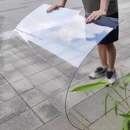 tow000ack Polycarbonatplatten Klare Kunststoff-Dachplatte,1,2mm Wasserdicht UV-Schutz Transparente PC-Platte,Ersatz Abdeckung Für Außen/Garten/Gewächshaus,Leicht zu Schneiden (0,5m x 5m) von tow000ack