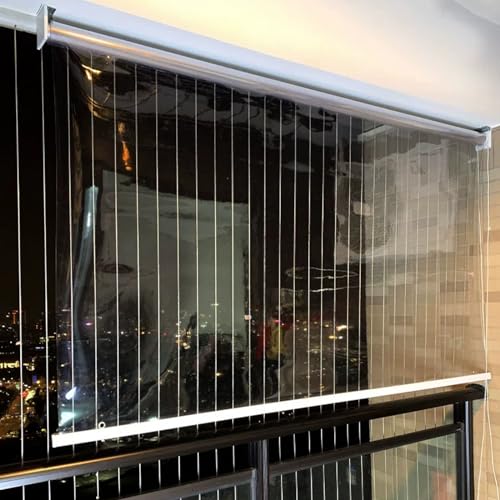 tow000ack Transparentes Wasserdichtes Rollo,PVC Kunststoff Rollläden Fensterrollo Regenschutz Vorhänge,Wetterfest Aussenrollo Seitenzugrollo für Balkon Terrassen Tür,Breite x Höhe (200cm x 220cm) von tow000ack