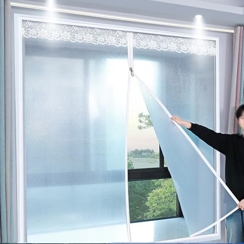 tow000ack Wärmeschutzvorhang,Thermo Isolier-Schutz-Vorhang,Winter-Fenster-Isolierset,Außen & Innen Kälteschutz Wärmeisolierung Fensterfolie,Mit Reißverschluss,Breite x Höhe (180cm x 140cm) von tow000ack