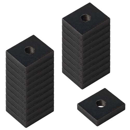 20 Stück M10 metrische Rechteckmuttern, 35x30mm verstärkt, 8mm Dicke, aus Kohlenstoffstahl von town sister